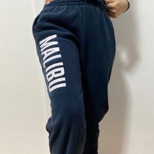 Brandy Melville sweats navy blue Malibu sign